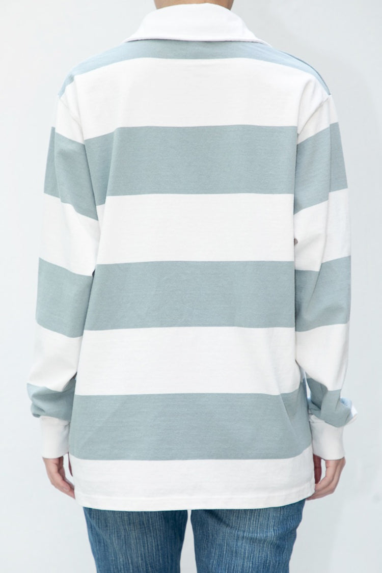 Evelyn Oversize Top | Blue Green Beige Stripe / Oversized Fit