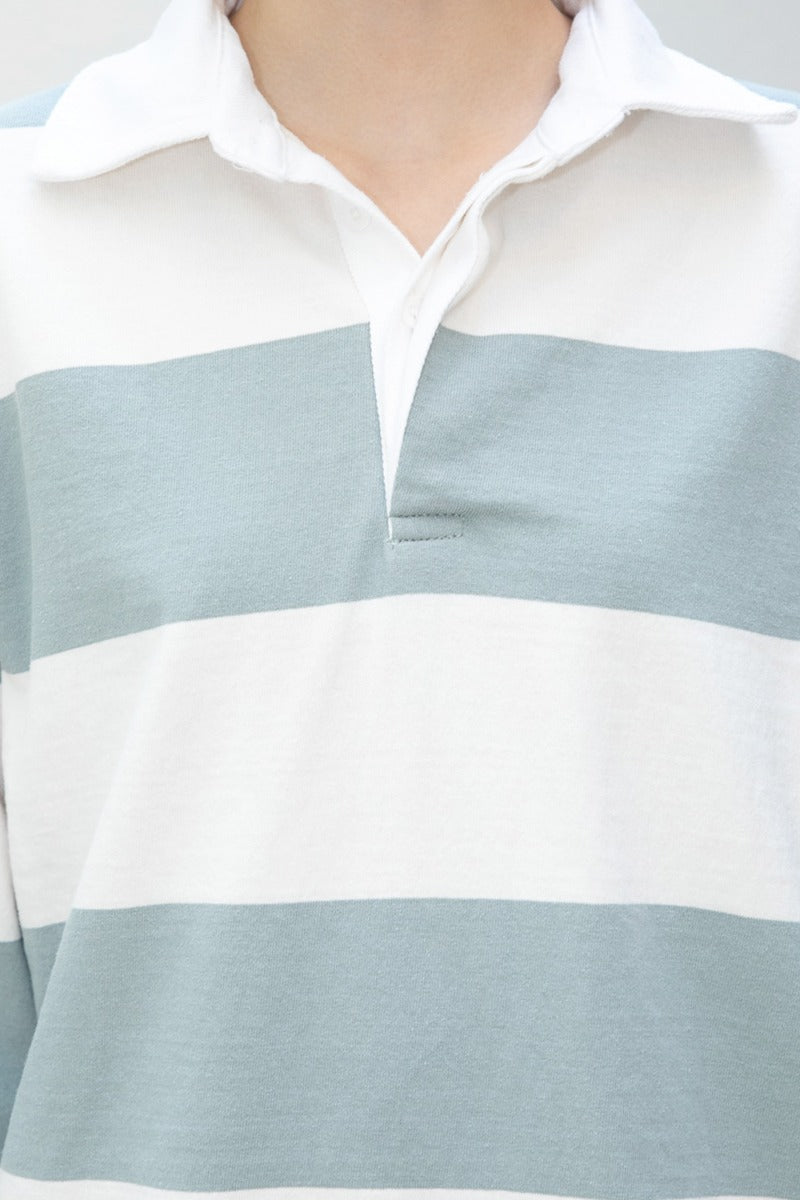 Blue Green Beige Stripe / Oversized Fit
