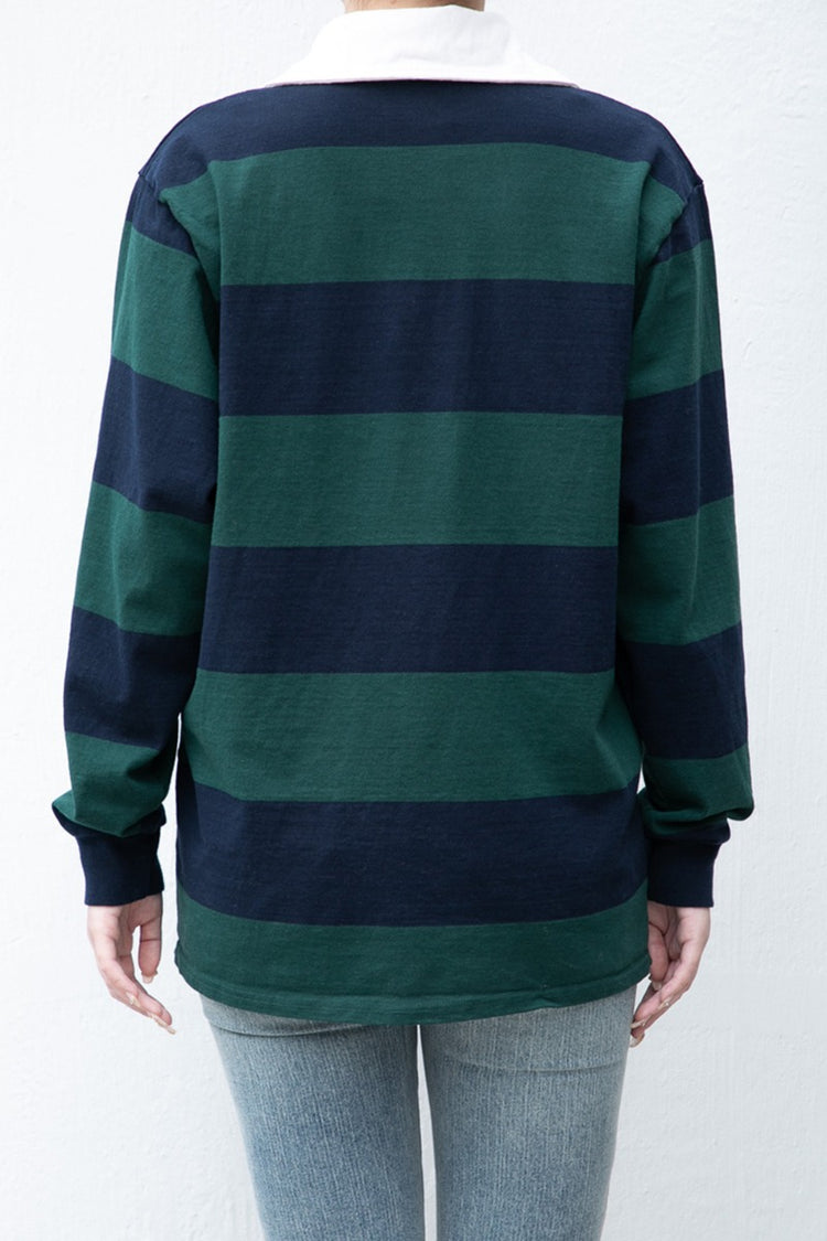 Evelyn Oversize Top | Green Navy Blue Stripe / Oversized Fit