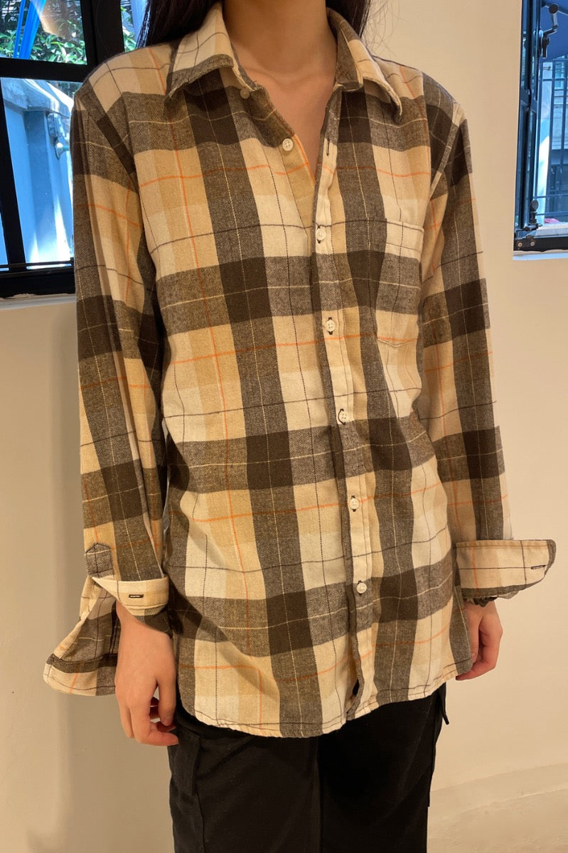 Tan Brown Cream Plaid / S/M