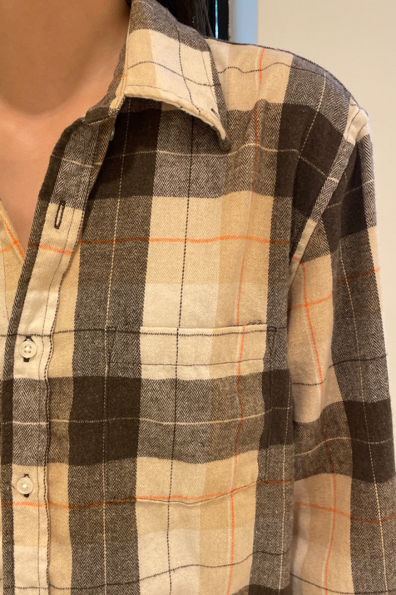 Tan Brown Cream Plaid / S/M