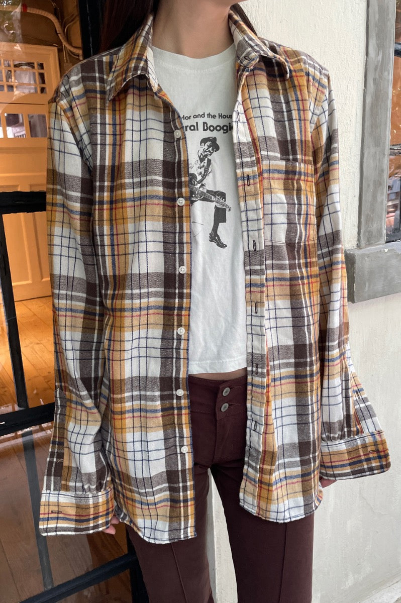 White Brown Orange Plaid / S/M