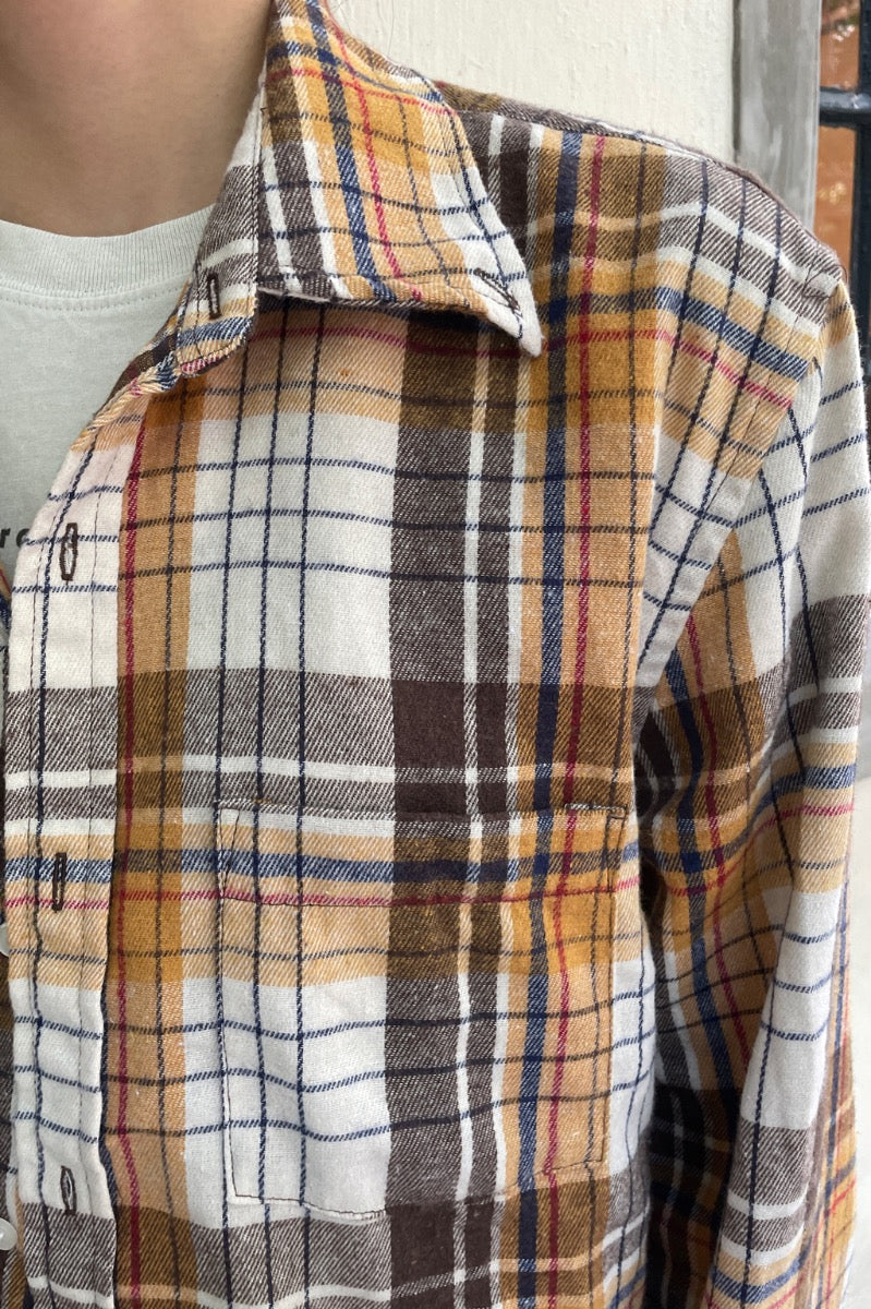 White Brown Orange Plaid / S/M
