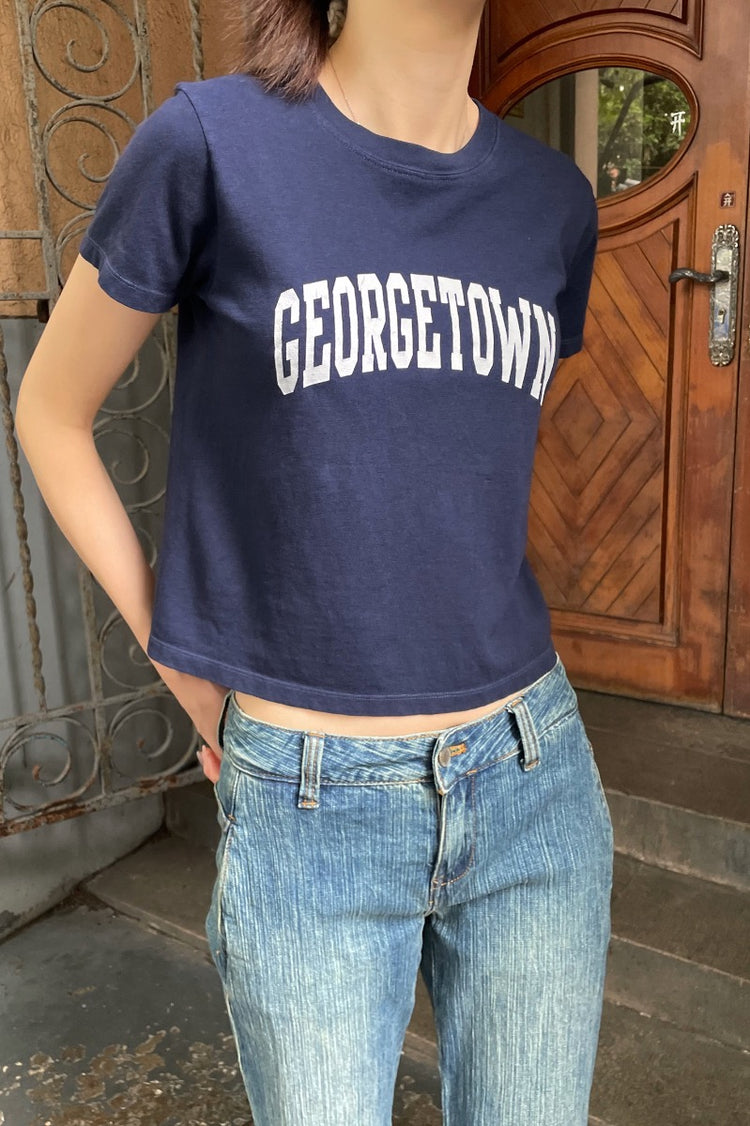 Chloe Georgetown Top | S / Navy Blue