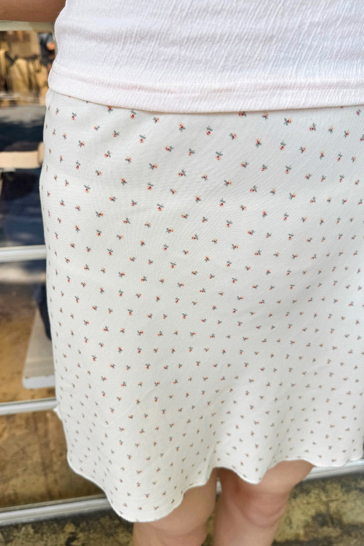 Sephira Floral Skirt | Beige with Red Floral / XS/S