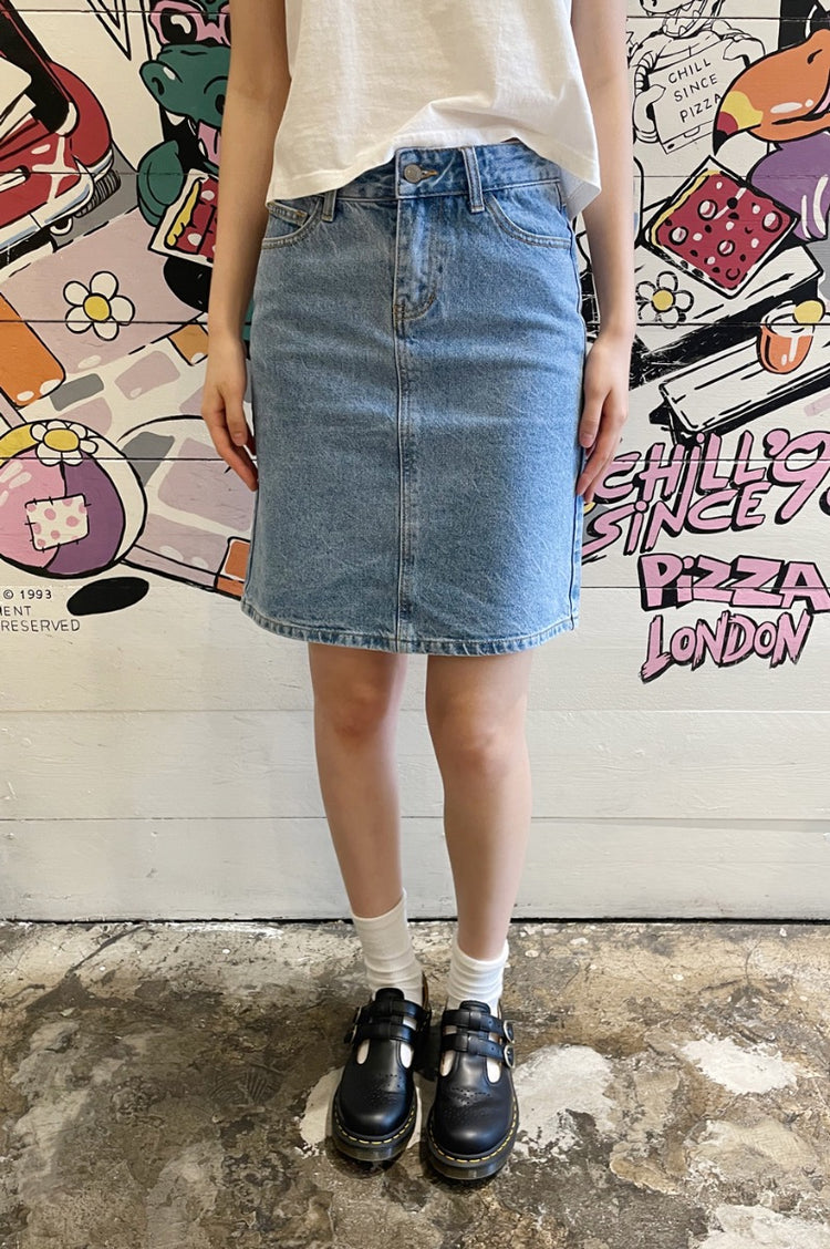 Sally Midi Denim Skirt | Light Denim / S/M