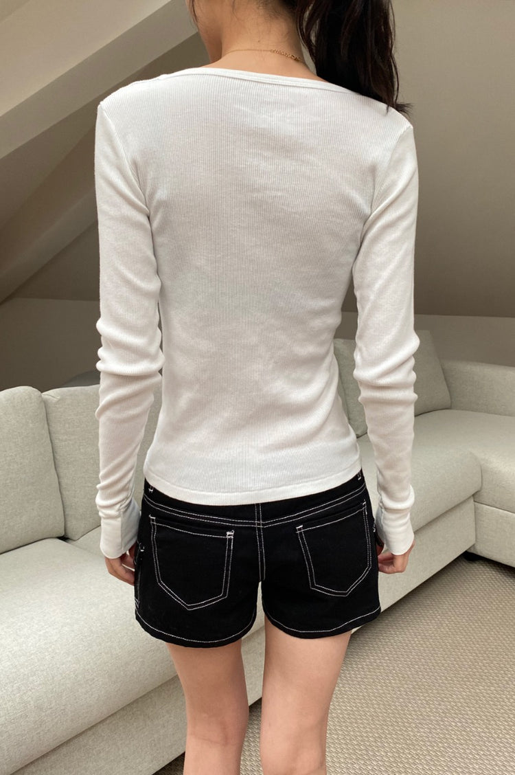Zelly Long Sleeve Top | White / S